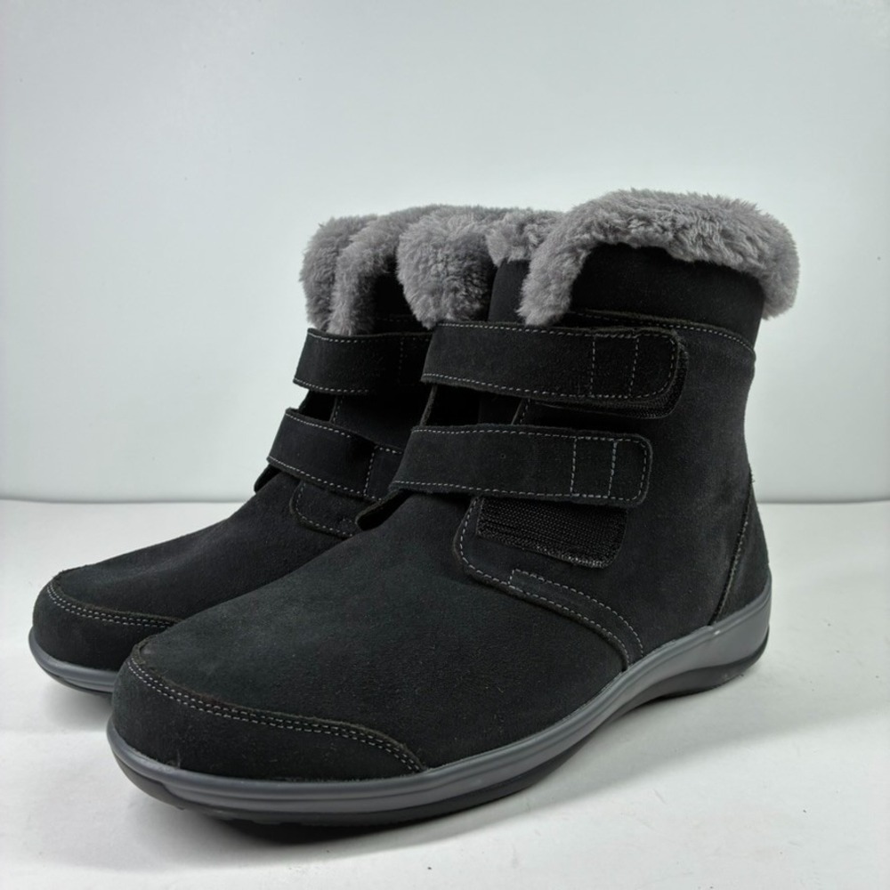 Orthofeet Florence Women's US 9.5D Wide Black Suede Waterproof Orthopedic Boots